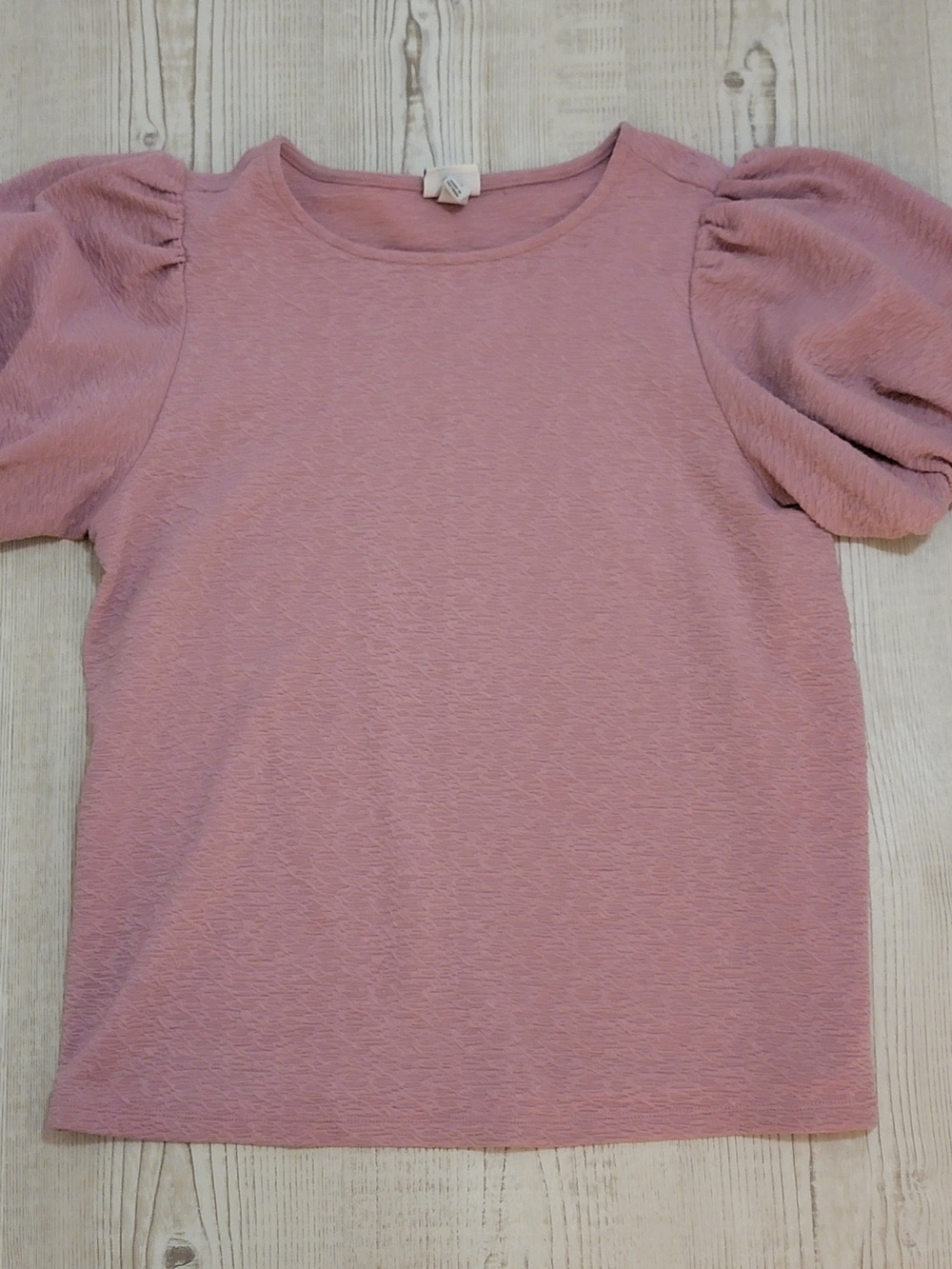 a new day Mauve Pink Puff Sleeve Top XS Feminine Romantic Coquette